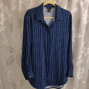 Classic Blue Striped Tunic Shirt